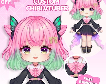 Custom Chibi Vtuber Model | Chibi avatar Ready to Stream for Twitch YouTube