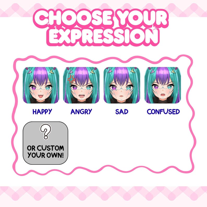 custom pngtuber, kawaii avatar for streamers, personalized streaming avatar, cute chibi pngtuber, pngtuber for twitch and you tube, vtuber model ready to use, png avatar commission