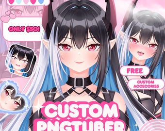 Custom PNGtuber Commission | Customizable anime avatar design for Twitch Streaming