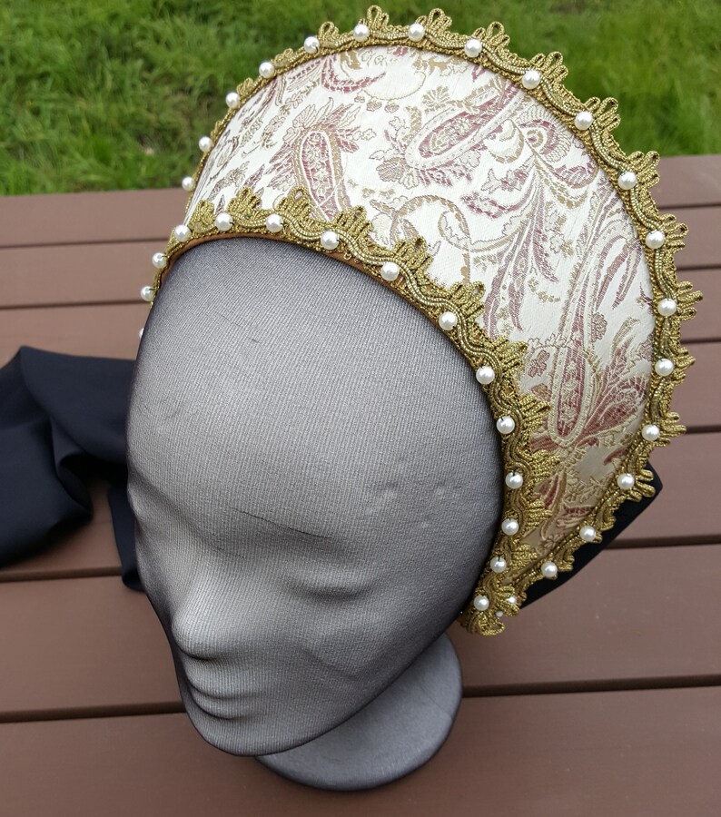 Renaissance French Hood Tudor Hat Anne Boleyn Ready to ship | Etsy