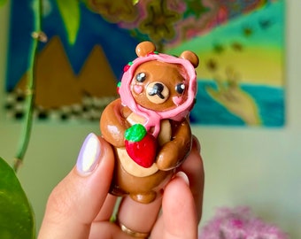 Strawberry Bear Figurine