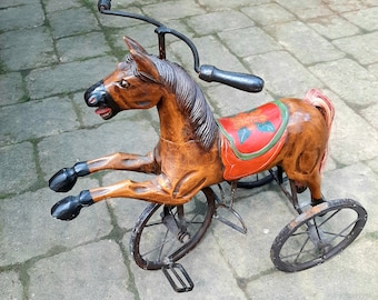 antique reproduction horse tricycle