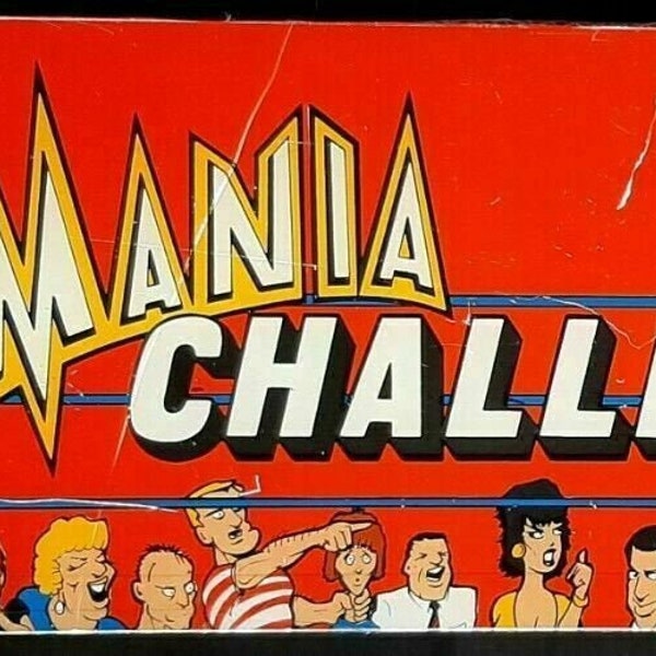 Mania Challenge Authentic 1986 Arcade Marquee Memetron 22-3/4 x 6-1/4" Plexi