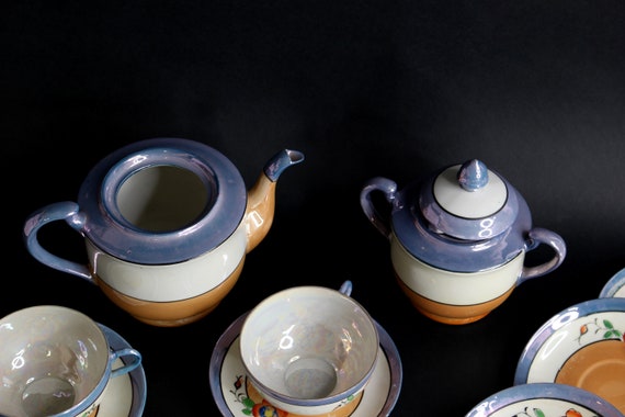 Vintage Tea Set Hotta Yu Shoten & Co. Pottery Japan Hand