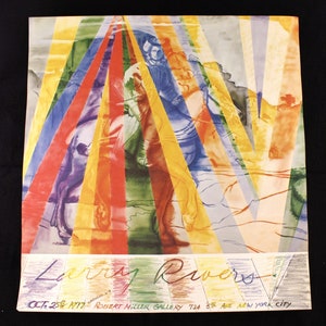 Vintage Larry Rivers Rainbow Rembrandt Show Poster 1977 &quot;Robert Miller Gallery&quot;