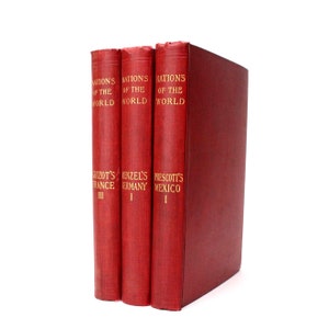 Nations of the World 3 Hardback History books France Germany Mexico RARE 1900