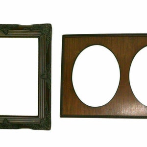 Vintage Wooden Picture Frames Lot Two Dark Wood Antique Gallery Wall Frames