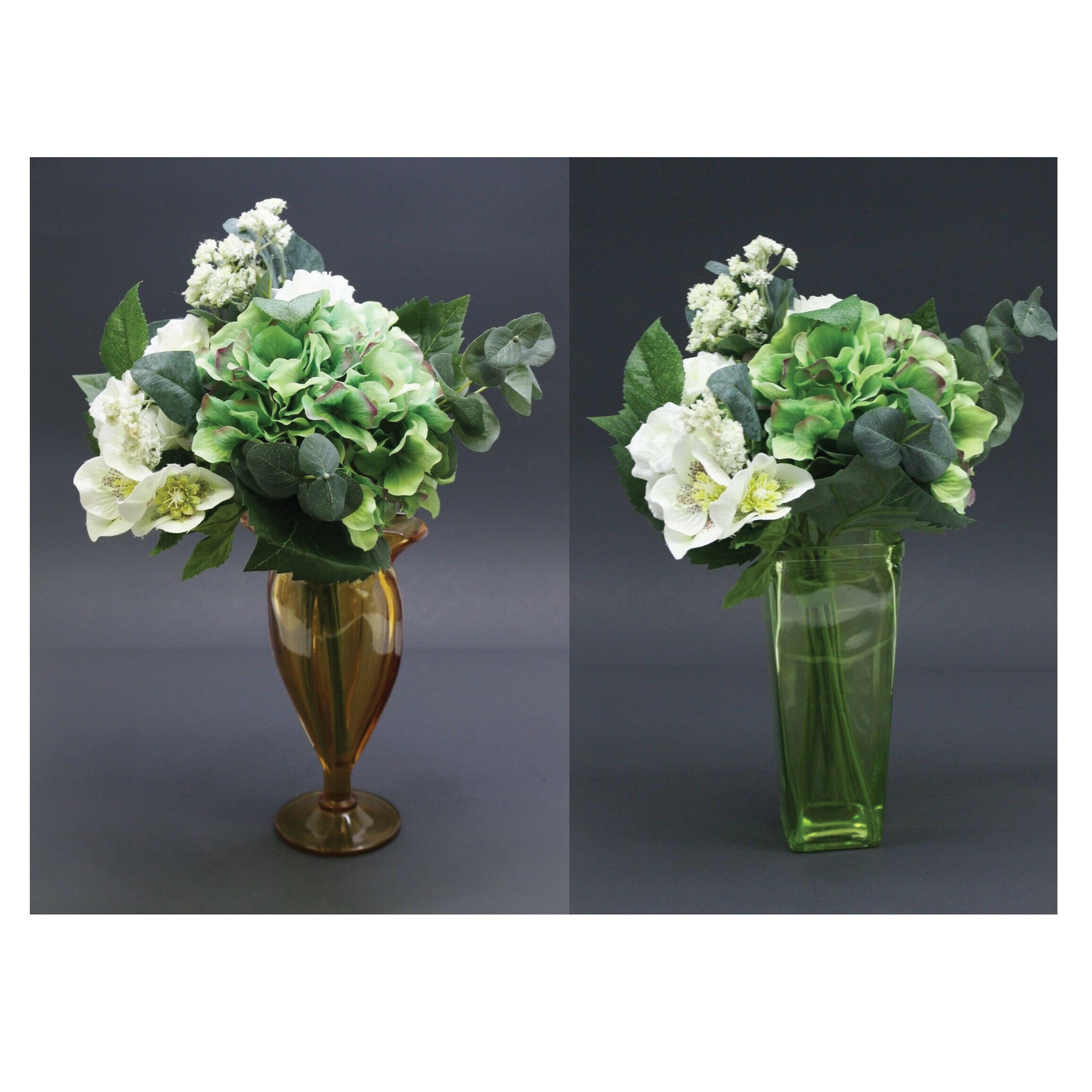 Mid Century Modern Colored Glass Vase Lot Of 2 Green Square Etsy