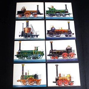8 Vintage Postcard Illustrated Antique Engines ADLER / JAXT / Gotha / Saxonia