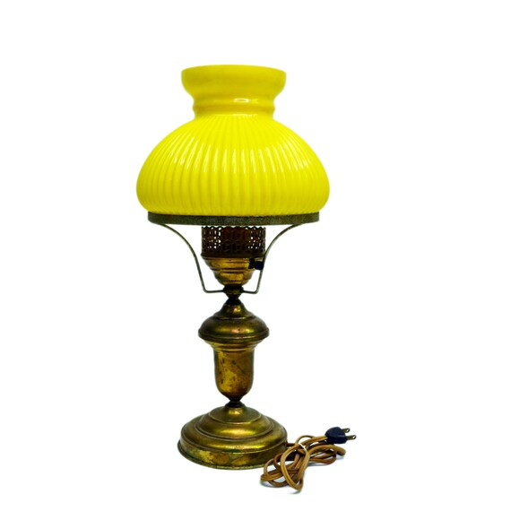 yellow glass lamp base