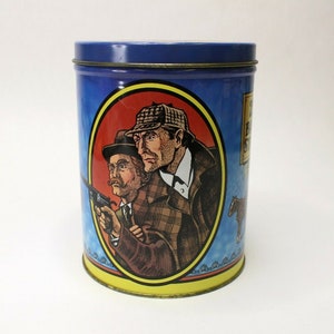 Sherlock Holmes Collector Tin Can Stogies Tobacco 1983 Strand Magazine 7-3/4&quot;