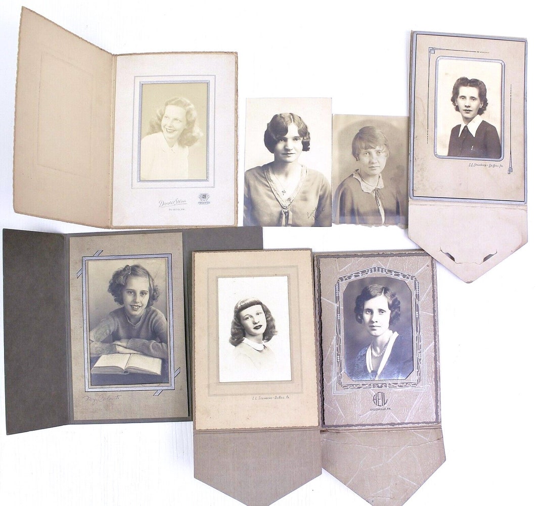 Antique Studio Portrait Photographs 1920s Through