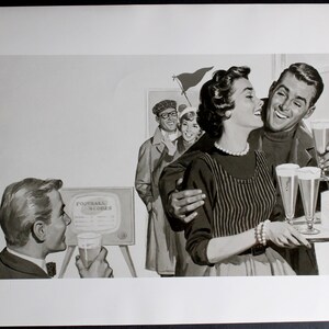 Vintage Advertising Proof Illustration by Harry Kane 1950-60s Beer Ad Retro Art Original photo paper