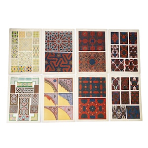 Owen Jones Original Art MORESQUE Design Pages Grammar of Ornament 1856 | 8 Plates