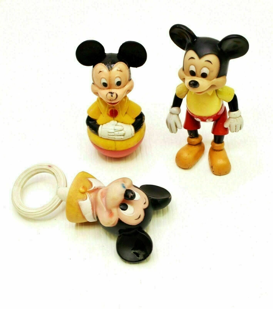 Vintage Disney Baby Toys Mickey Mouse Rolypoly Rattle Figure Etsy