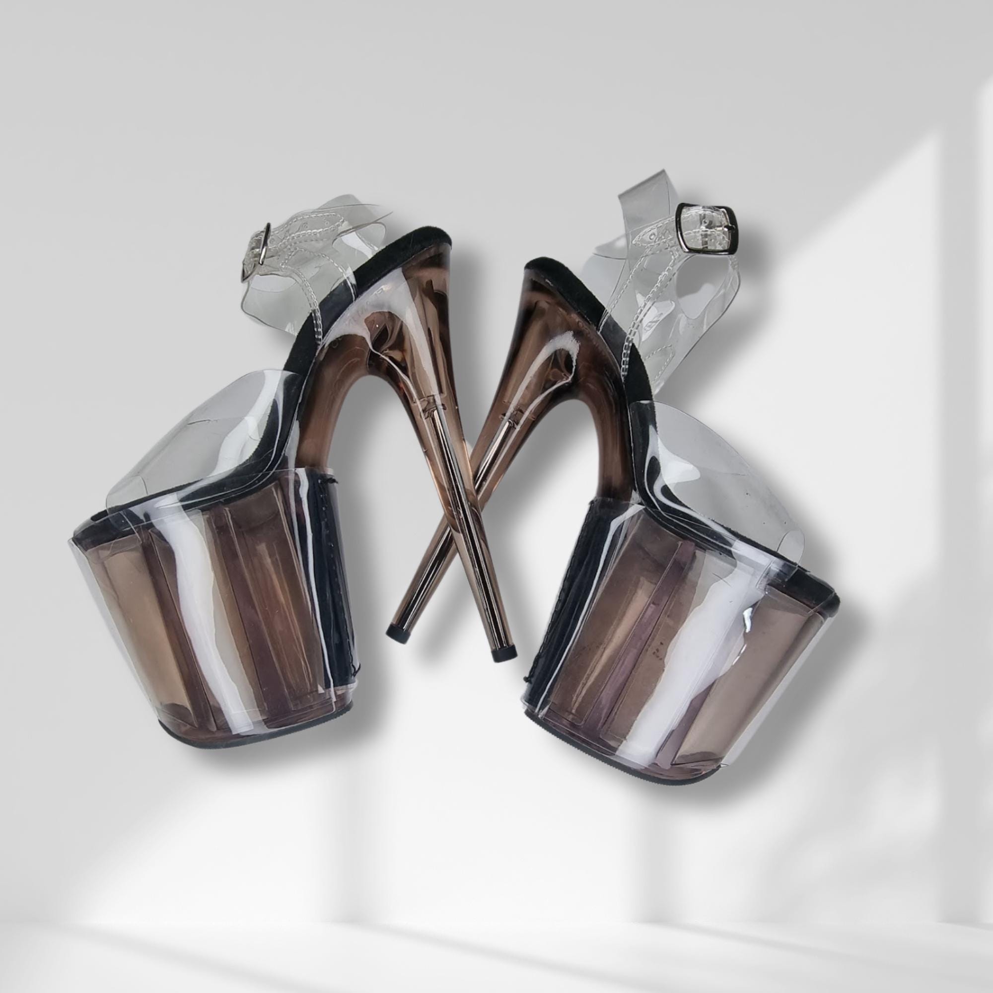 Pleaser Shoes Clear Stipper Heels Light Up Electronic LED