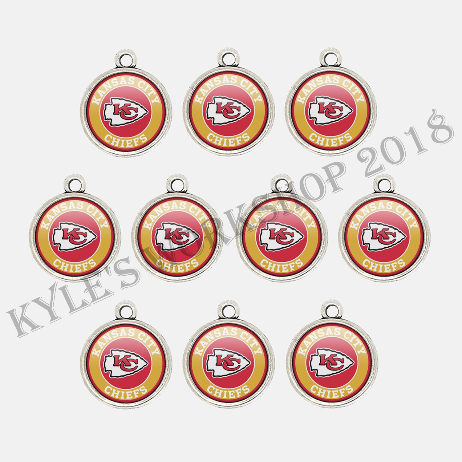 10pcs/lot Kansas City C.hiefs Football Charms for Bracelets Etsy