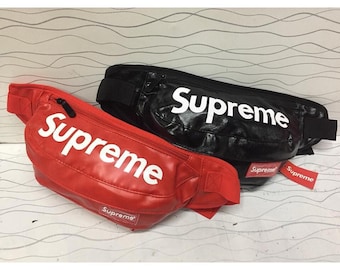 red leather supreme fanny pack