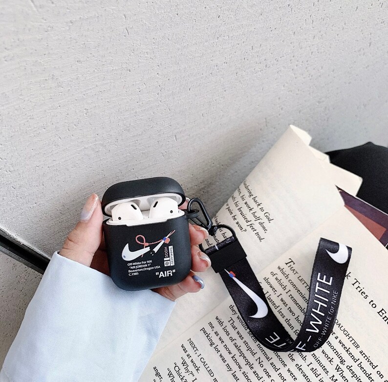 Off white Nike airpods case with matching lanyard FAST | Etsy