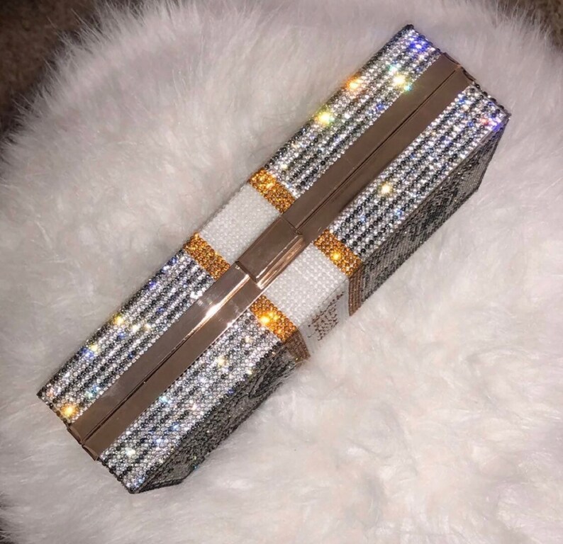 Cash Crystal Purse Money Stack Bling Clutch Purse FAST Etsy