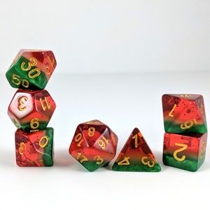 Watermelon Smoothie Pink with Mint Green Glitter Dice dnd Watermelon Smoothie Pink with Mint Green Glitter Dice dnd