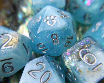 Polyhedral dice Crystalized Honey DnD Dice Set D/&D dice Dungeons and Dragons Table Top Role Playing Marbled resin with glitter n foil