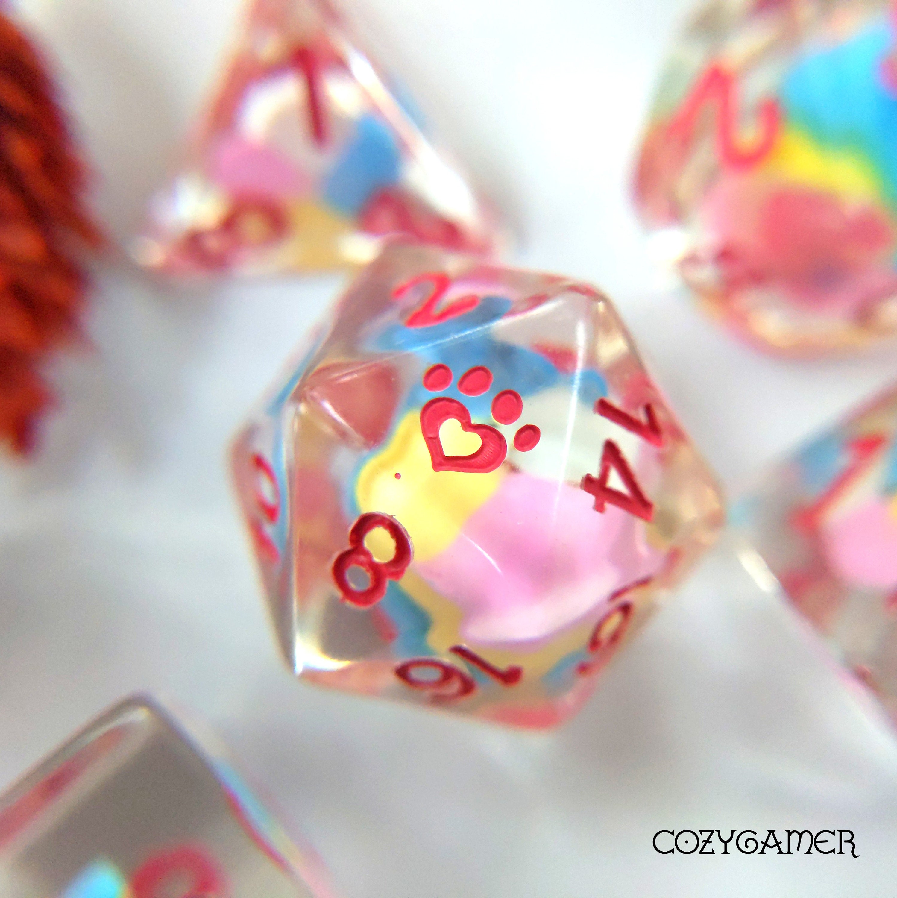 Candy Swirl DnD Dice Set Polyhedral dice D&D dice Dungeons Etsy