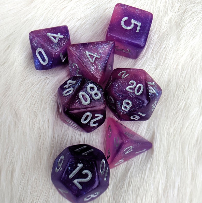 Royal Aurora Dnd Dice Set Polyhedral Dice D&D Dice Dungeons Etsy
