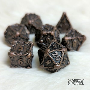 Octopus Metal Dice DnD Dice Set, Polyhedral dice, D&D dice, Dungeons and Dragons, Table Top Role Playing. Metal Dice Set. Nautical theme