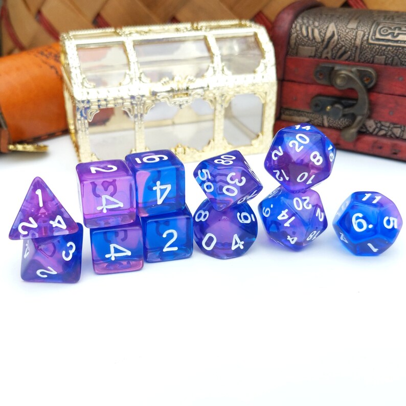 11 Piece Purple Phoenix L Dnd Dice Set Polyhedral Dice D&D Etsy