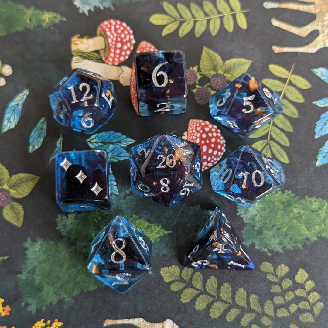 Shadowy Pools Dnd Dice Set, Polyhedral Dice, D&D Dice, Dungeons and