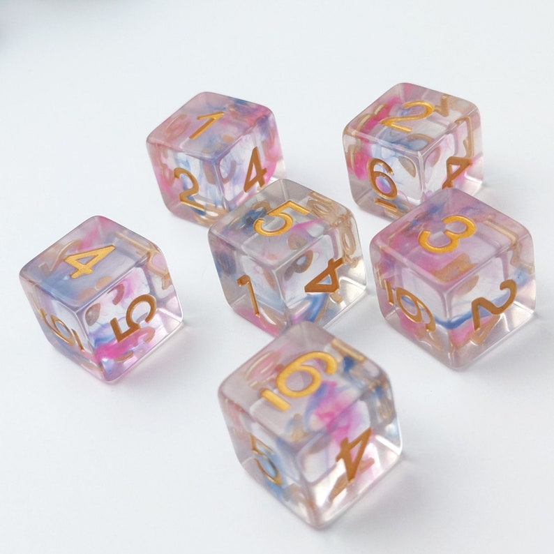 Morning Glory D6 Dice Set six sided dice D&D dice Dungeons Etsy