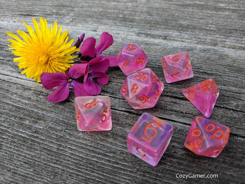 Poisonous Flower DnD Dice Set Polyhedral dice D&D dice Etsy