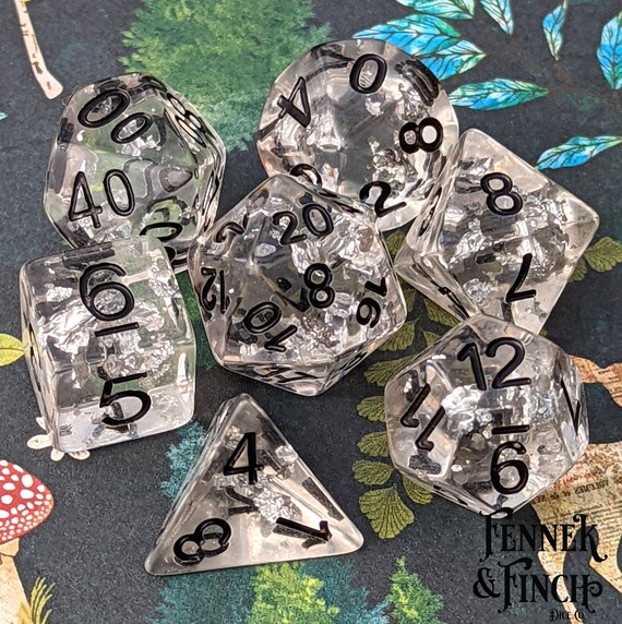 Juego De 7 Dados Poliédricos De Resina Con Efecto Jade Verde – Set Completo DND Para Dungeons & Dragons, Pathfinder Y MTG, Con Bolsa De Transporte