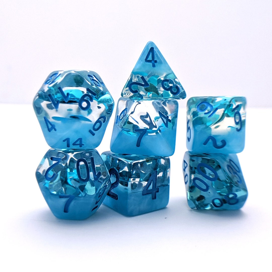 Rain Drops Dnd Dice Set Polyhedral Dice D&D Dice Dungeons Etsy
