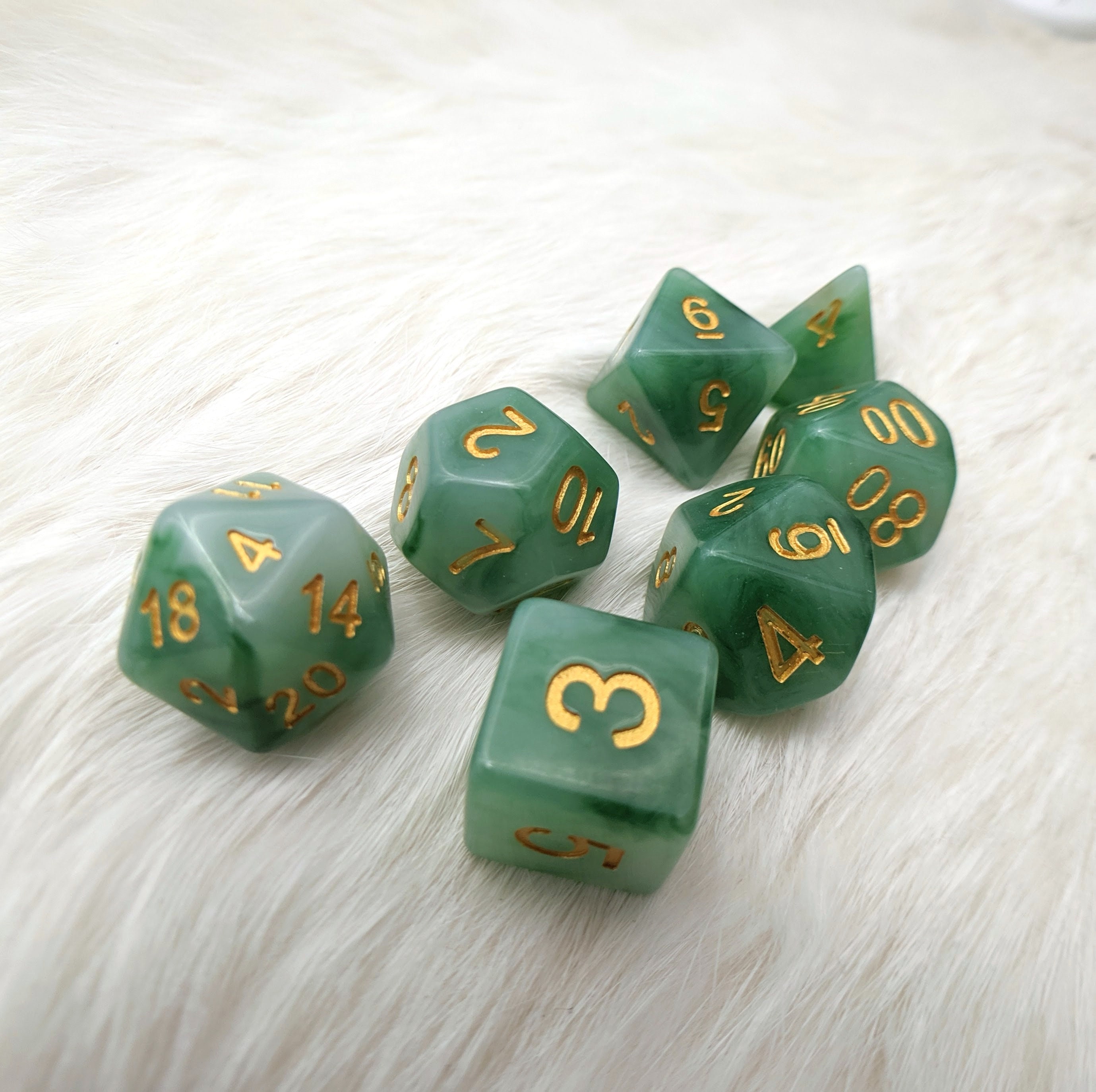 Jade DnD Dice Set Polyhedral dice D&D dice Dungeons and Etsy