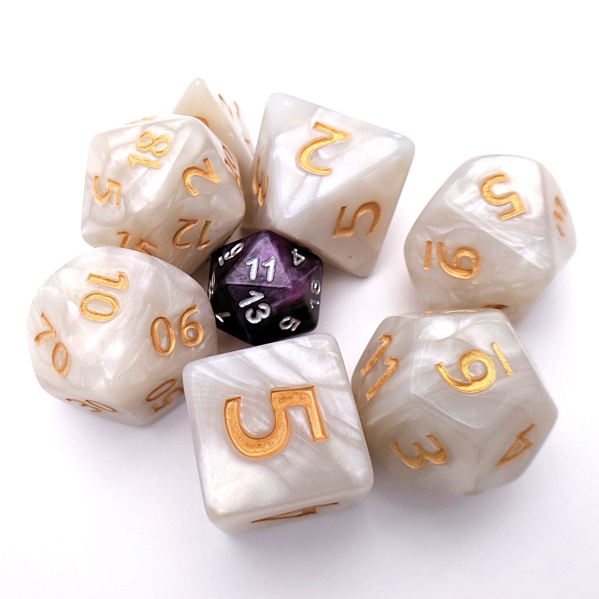 Dice 7 Pce D&D Pearl Dice Set Pathfinder RPG Polyhedral Dice Dungeons & Dragons 