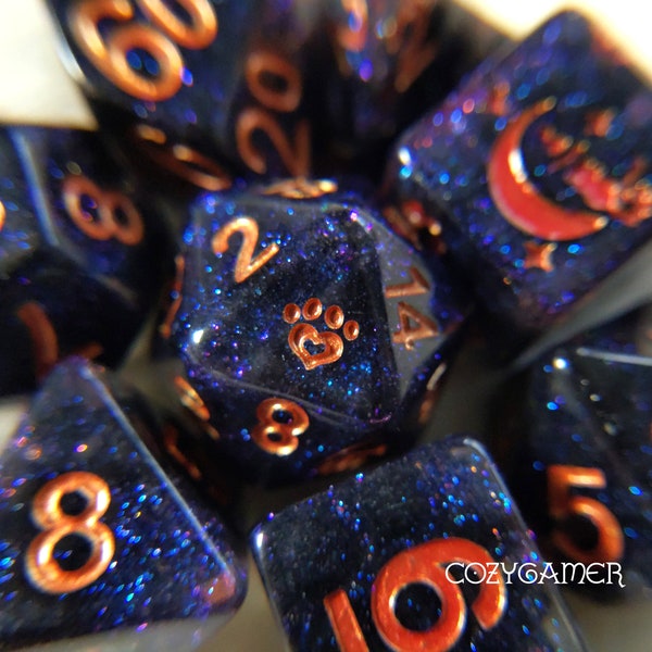 Endless Expanse - 8 Piece TTRPG Dice Set. Dungeons and dragons, D&D Dice set, 8pc Dice Set for Dungeons and Dragons. D20 TTRPG Dice