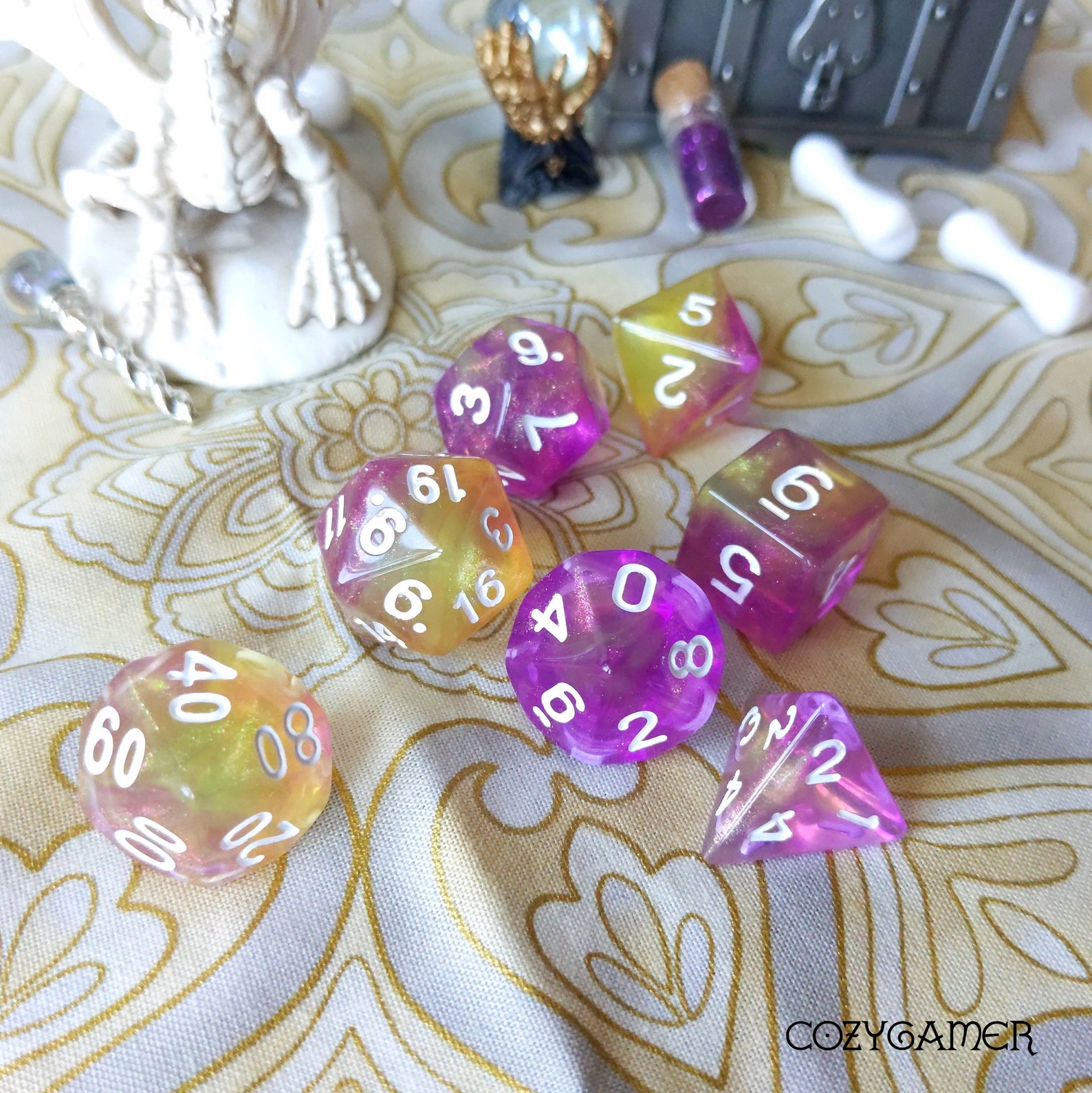 Lemon Jelly Dnd Dice Set Polyhedral Dice D&D Dice Dungeons Etsy