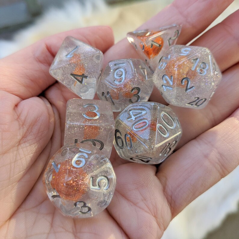 Hidden Flower Dnd Dice Set Polyhedral Dice D&D Dice Etsy