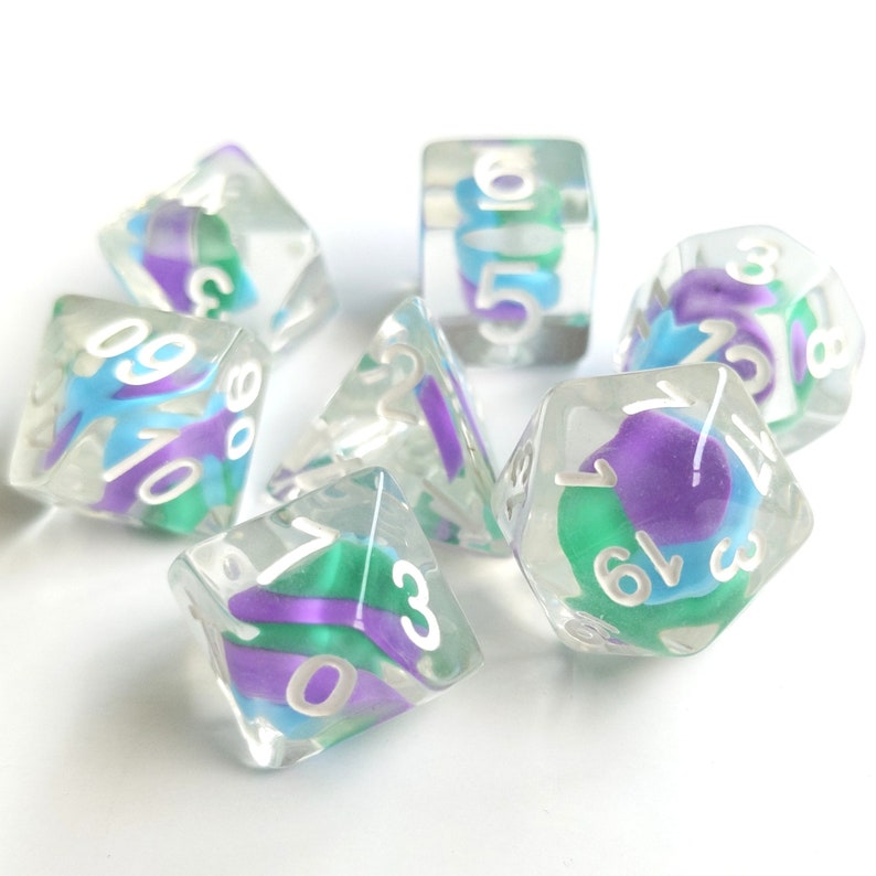 Dragon Swirl Candy Dnd Dice Set Polyhedral Dice D&D Dice Etsy
