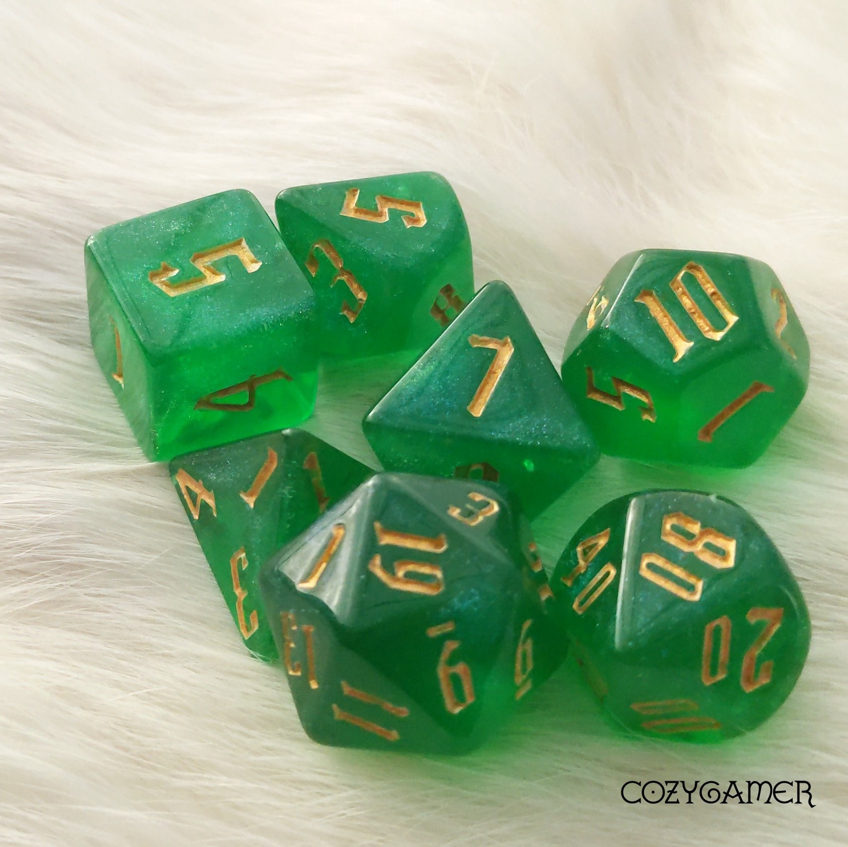 Green Dice Dnd Dice Set Polyhedral Dice D&D Dice Dungeons Etsy