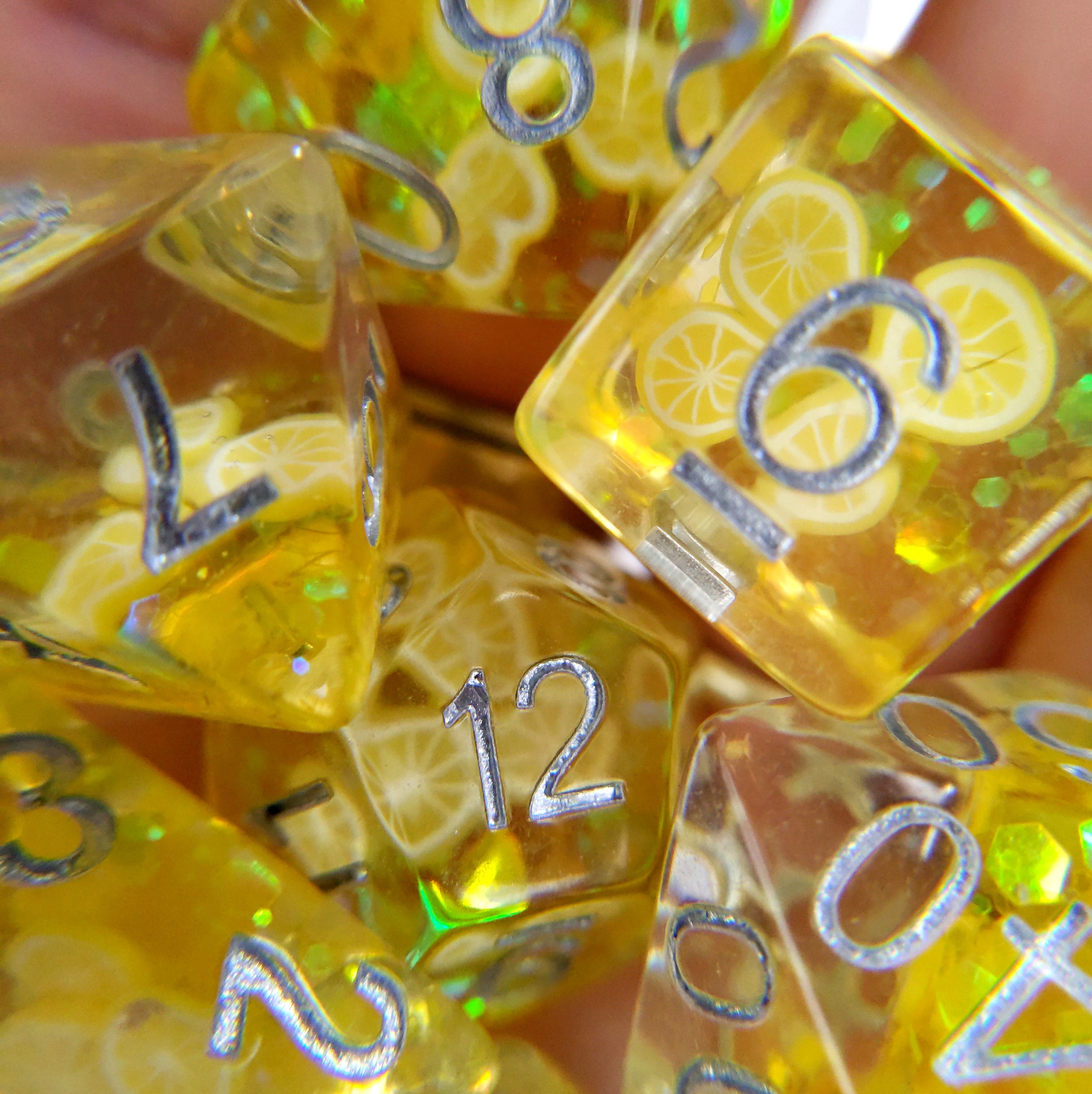 Lemon DnD Dice Set, Polyhedral dice, D&D dice, Dungeons and Dragons, …