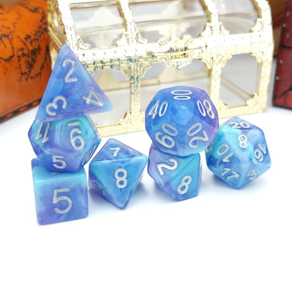 Polyhedral dice Crystalized Honey DnD Dice Set D/&D dice Dungeons and Dragons Table Top Role Playing Marbled resin with glitter n foil