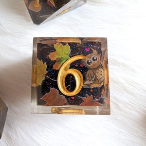 Autumn Eve DnD Dice Set, Polyhedral dice, D&D dice, Dungeons and Dragons, Table Top Role Playing Dice. Sharp Edge Dice