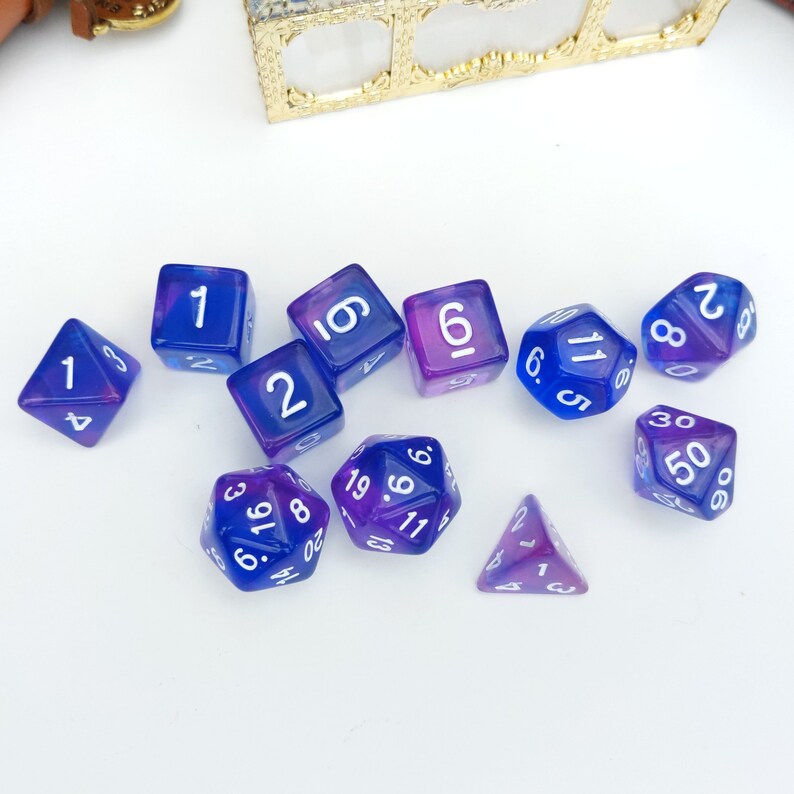 11 Piece Purple Phoenix L Dnd Dice Set Polyhedral Dice D&D Etsy