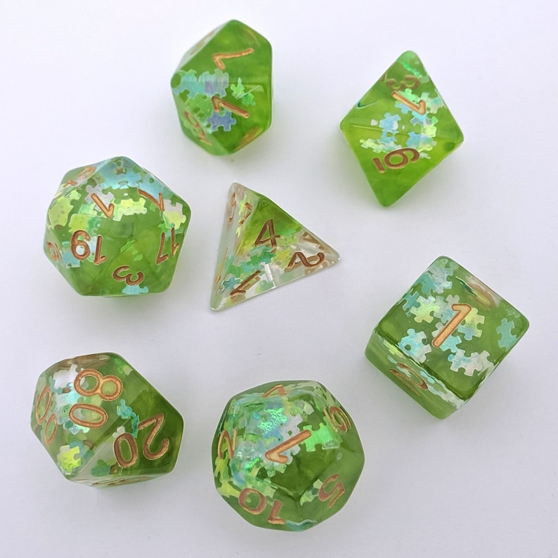 Elven Riddle Dnd Dice Set Polyhedral Dice D&D Dice Dungeons Etsy