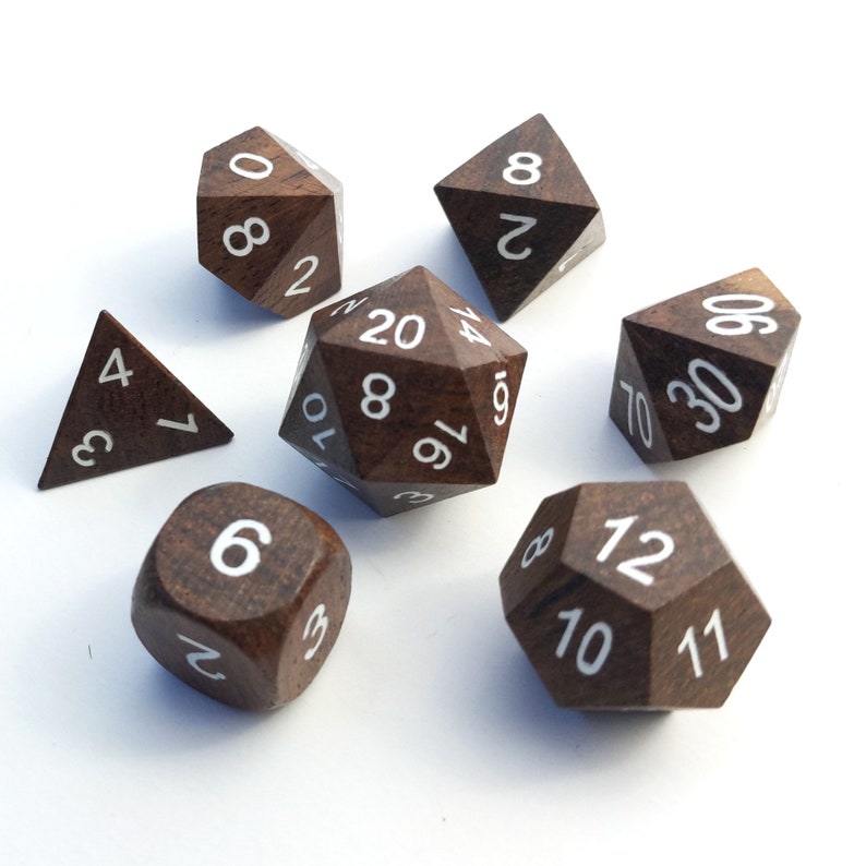 Ebony Wood DnD Dice Set Polyhedral dice D&D dice Dungeons Etsy