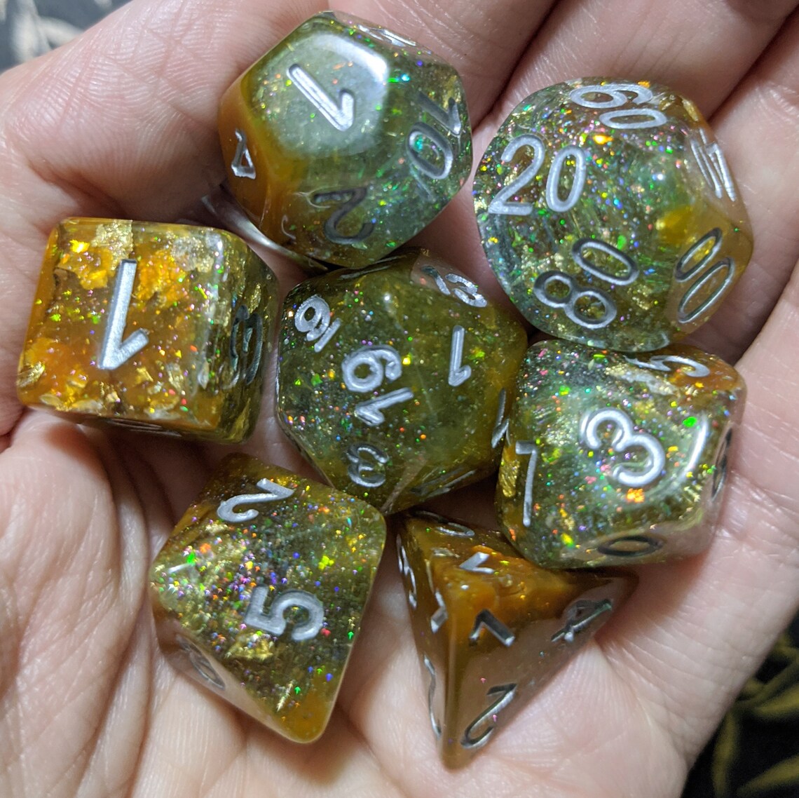 Sulfur Pool DnD Dice Set Polyhedral dice D&D dice Dungeons Etsy