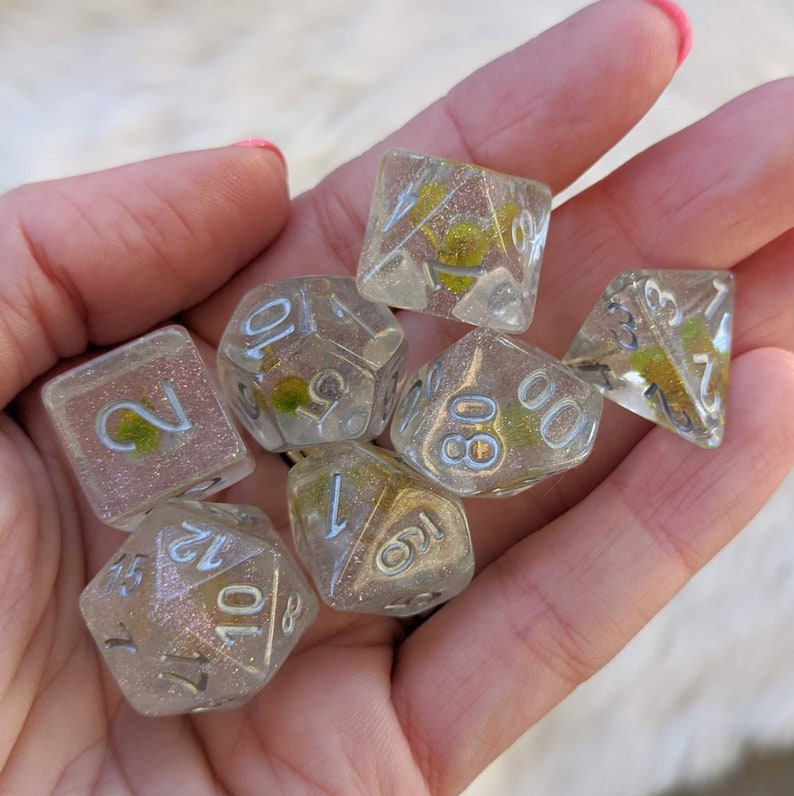 Hidden Flower DnD Dice Set Polyhedral dice D&D dice Etsy